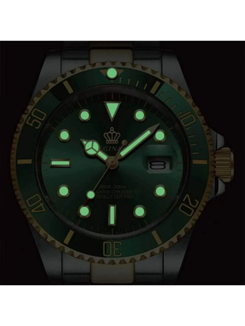 Luxury Men's Quartz Watch with Rotatable Bezel, Sapphire Glass & Luminous Hands